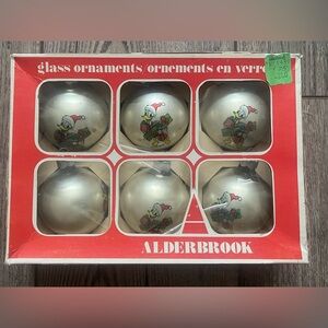 Alderbrook Vintage Disney Donald Duck Glass Ornaments package of 6